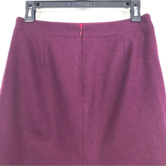 J. Crew The Pencil Skirt Burgundy Wool Blend Skirt - Picture 6 of 9